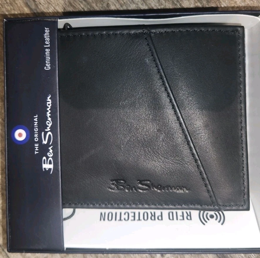 Ben Sherman ~ Carteira Preta Tripla 'Manchester', Proteção RFID, #16585 - Imagem 2 de 4