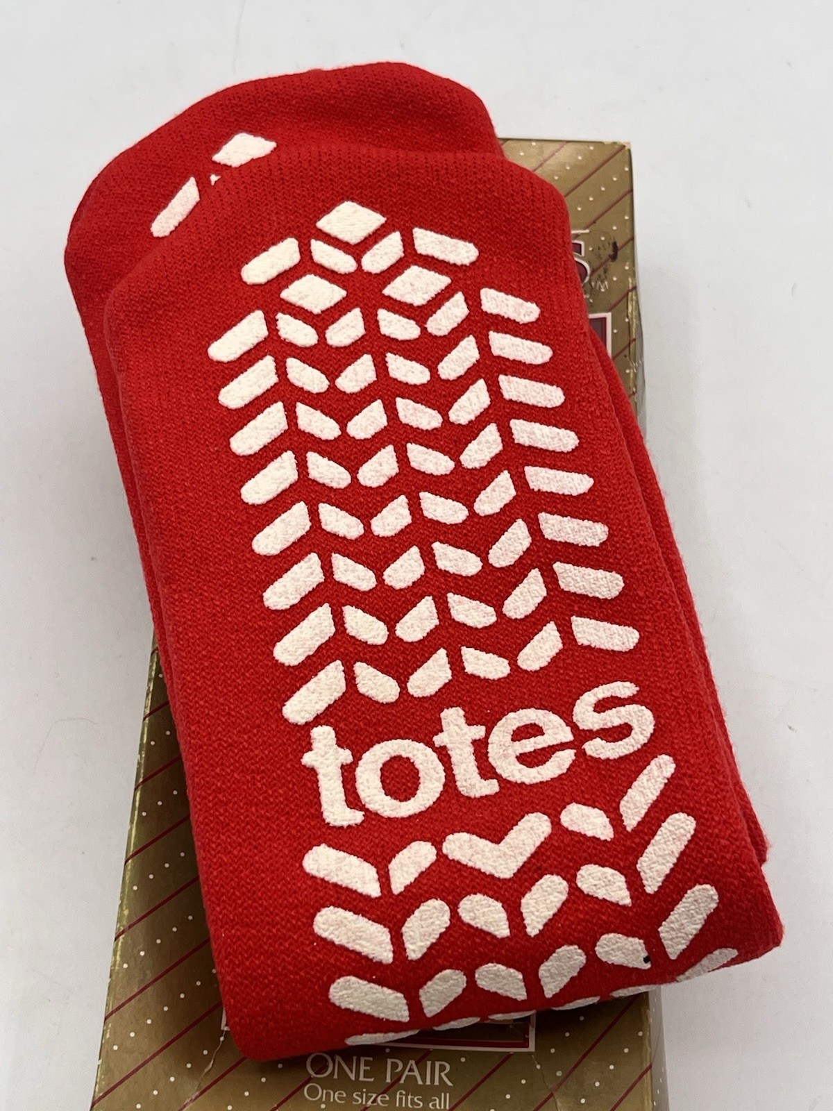 SAOLA Calzini ciabatte vintage Totes Toasties taglia unica rosso suola trazione anni 90