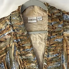 Chico s animal print size 3 jacket short sleeves