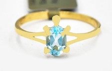 GENUINE 0.69 Cts AQUAMARINE TURTLE RING 10K SOLID GOLD - Free Appraisal Service