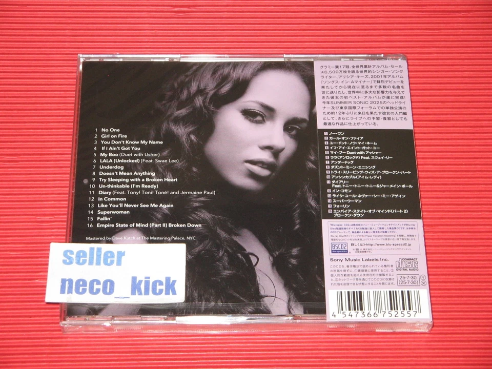 11B ALICIA KEYS THE BEST OF ALICIA KEYS 2025 JAPAN BLU-SPEC CD - Image 2 of 3
