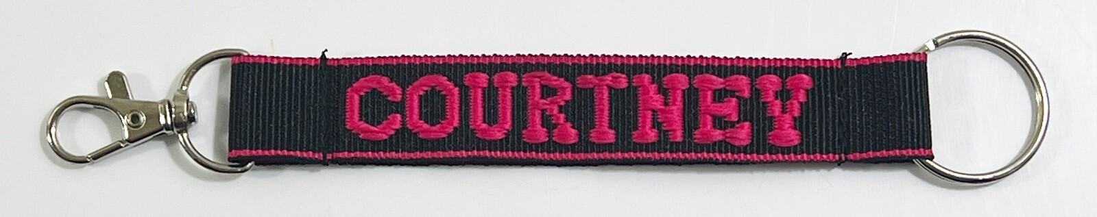 COURTNEY Personalized Keychain Pink / Black