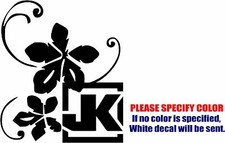 Project JK Flower Graphic Die Cut decal sticker Car Truck Boat Window Bumper 9"