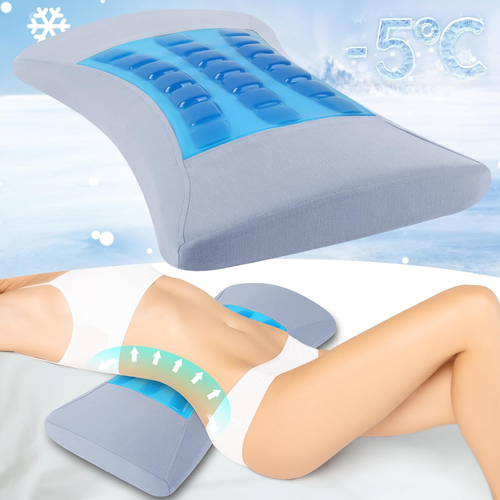 Cooling Lumbar Support Pillow for Bed Relief Lower Back Pain: Memory Foam Back P