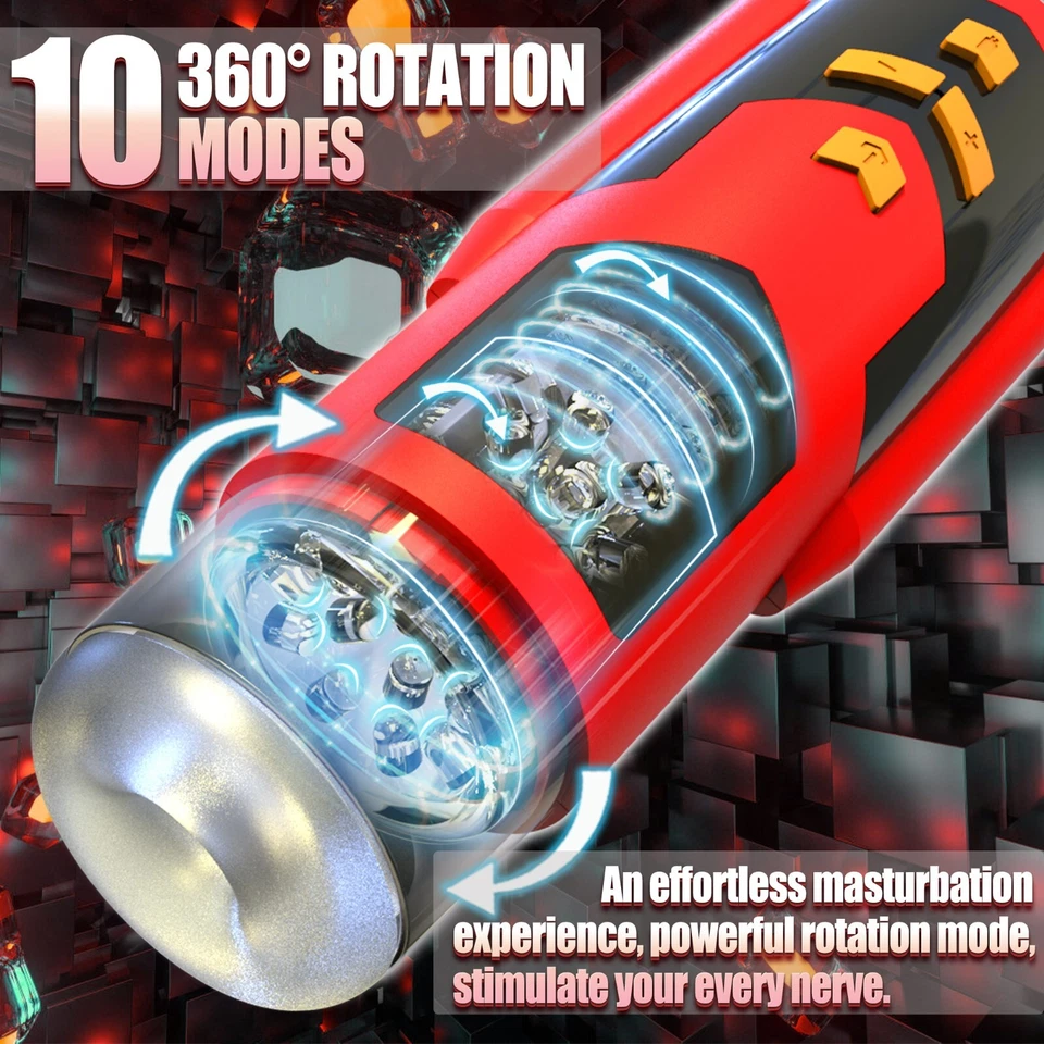 Masturbadores masculinos automáticos manos libres taza giratoria empuje acariciador hombres juguete sexual Foto 3 de 4