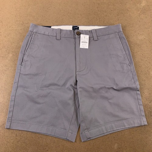 J Crew Men's Size 32 Gray 9" Inseam Flat Front Flex Chino Shorts NWT