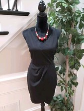 Manydress Womens Black Sphagetti Straps Plunge V Neck Bodycon Dress Size Medium