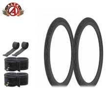 ALTA Bicycle 20x 1-3/8 BLACK Schwinn Style SLICK TIRES FITS S5/S6 Rims 6pc SET.