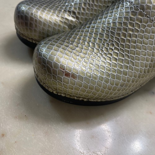 Scarpe comode slipon Dansko XP Pro pelle oro metallizzato zoccoli pelle di serpente US 7 38 - Foto 4 di 13