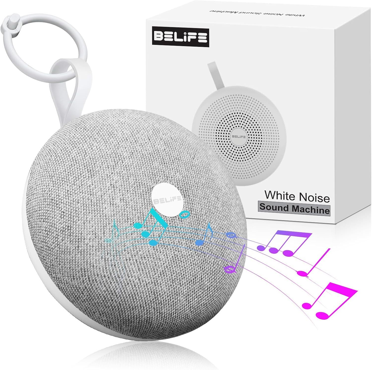 Baby White Noise Machine - 2024 New Portable Sound for Grey, Grey-image