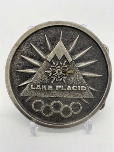 1975 bergamot brass works olympic lake placid belt buckle Rare - Picture 2 of 9