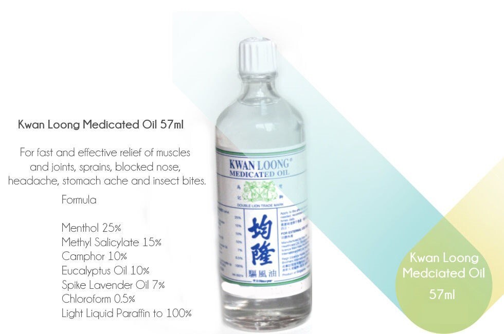 Huile Aromatique Kwan Loong – Anti-douleur, 57ml, Au Menthol Et Eucalyptus, Neuve
