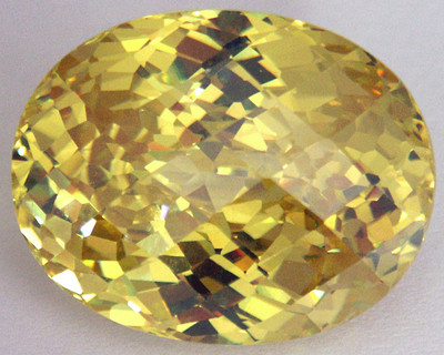 Top 25x19.5 mm 68.7 cts Fancy Oval Checkerboard Yellow Russian CZ