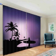 Purple Crossed Ellipse 3D Curtain Blockout Photo Printing Curtains Drape Fabric