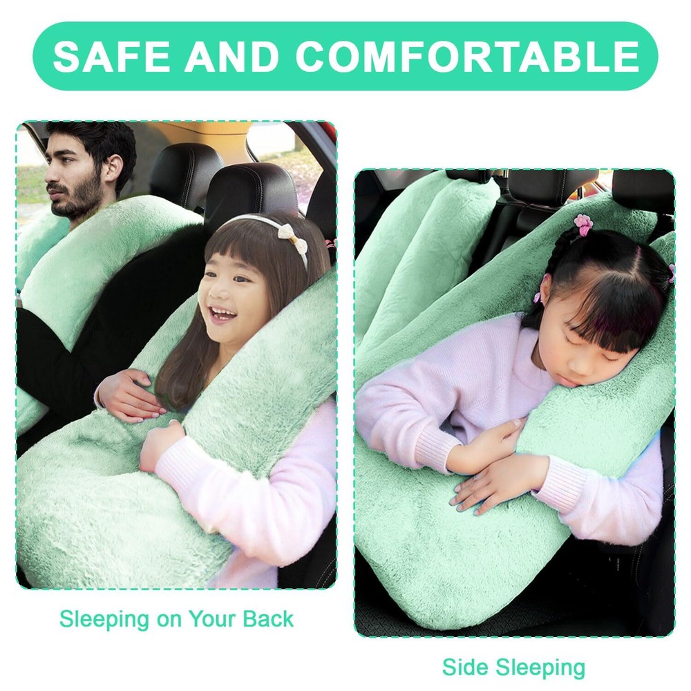 Kids Travel Pillow with Removable U-Shape Support for Airplane & Car Rides
