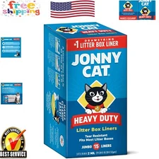 15 Count Scent Free Jumbo Litter Box Liners with Drawstring for Easy Disposal