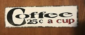 coffee cup country kitchen cafe farmhouse rustic wall art decor wood sign 4x12/"