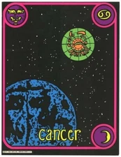 VINTAGE Cancer Zodiac Blacklight Poster - Pro Arts, Inc (1969) Dealers Lot of 10