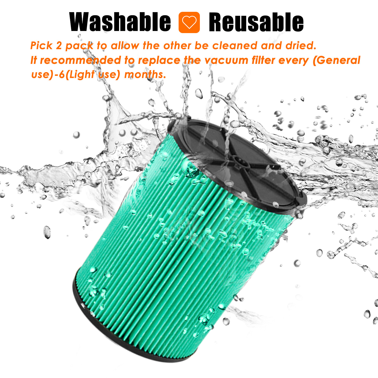 VF6000 5 Layer Filter Replacement for Ridgid Shop Vac 5-20 Gal Wet Dry Vacuums
