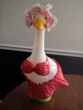 Goose clothes outfit - Red w/white dots bikini w/bonnet for lg 24-27goose