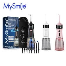 MySmile LP221 Portable Cordless Water Flosser Teeth Oral Irrigator w/ UVC Light