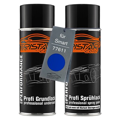 Autolack Spraydosen Set für Smart 77611 True Blue Metallic Grundlack Basislack