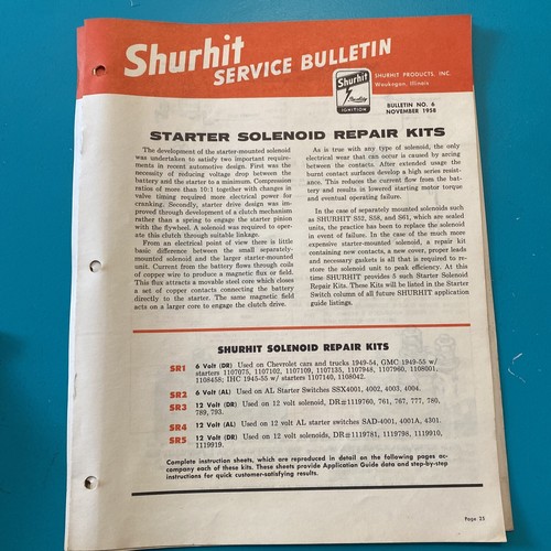 1958 1960 1961 Shurhit Service Bulletins - Picture 6 of 10