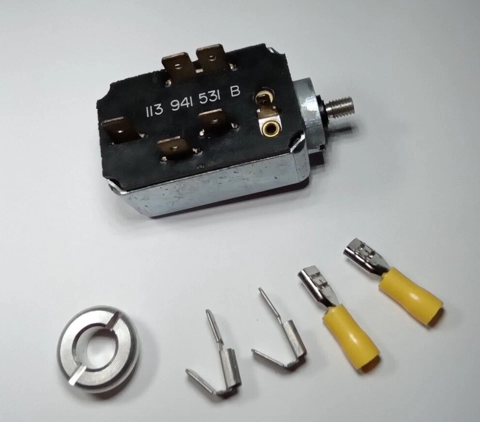 INTERRUPTOR DE FAROS CON ESCUDO Y TERMINALES VOLKSWAGEN T1 BUG BEETLE GHIA 1968-70 Foto 2 de 3