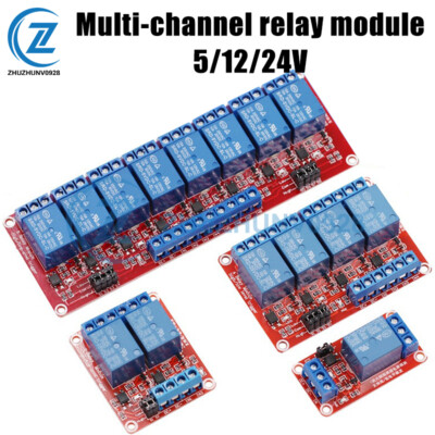 1/2/4/8 Channel Relay Module with OPTO-Isolated High and Low Level Trigger 5V24V