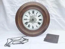 ANTIQUE OAK SURROUND CLOCK B ARNOLD TEUTONIA CLOCK MADE IN BADEN