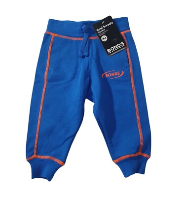 Bonds Baby Pants Size 00 Cool Sweats Trackie Pants Blue Tracksuit Pants 