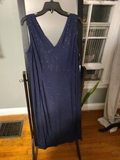 Calvin Klein NWT Dress Slinky Sparkly Navy Blue Size 12 MRP $119