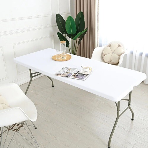 4/6/8FT Oilproof Table Cover PU Leather Waterproof Stretch Party Desk Cover - Picture 9 of 31