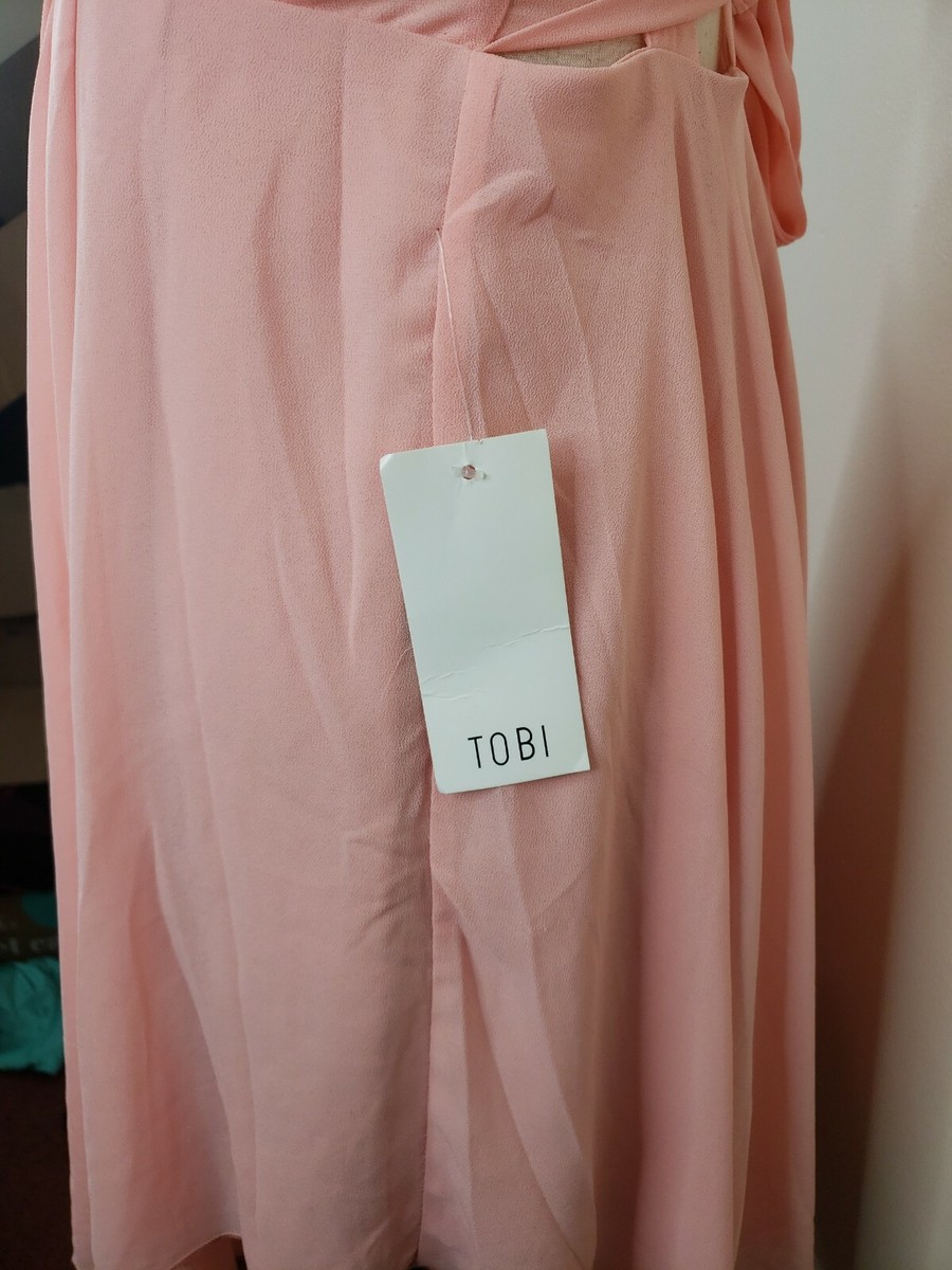 tobi pink dress Pink TOBI wrap maxi dress