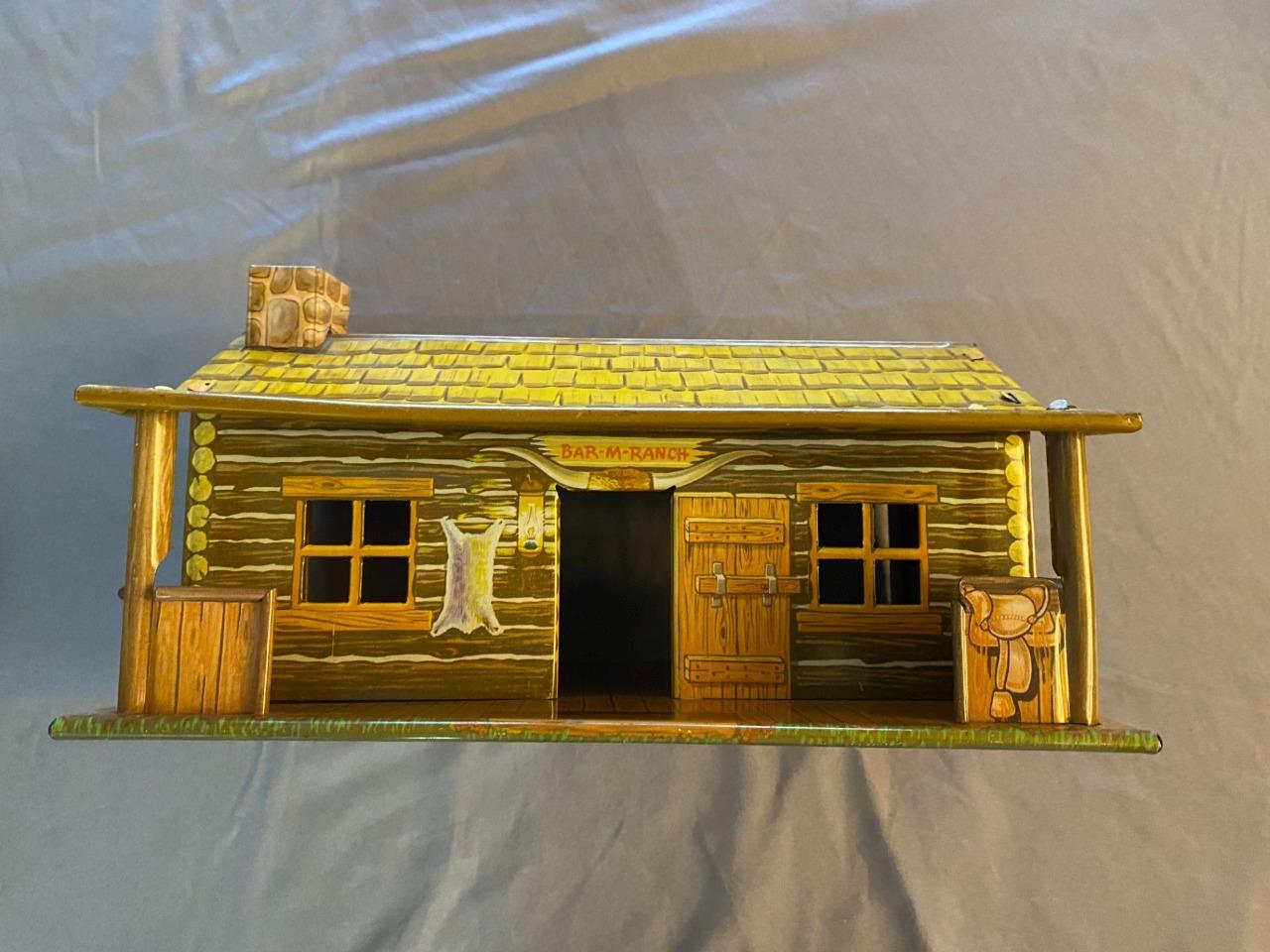 MARX Tin Litho BarMRanch playset with accessories & Boonesborough