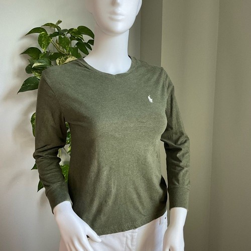 Childrens Polo by Ralph Lauren Green Long Sleeve Fitted Polo Tee - Picture 4 of 8