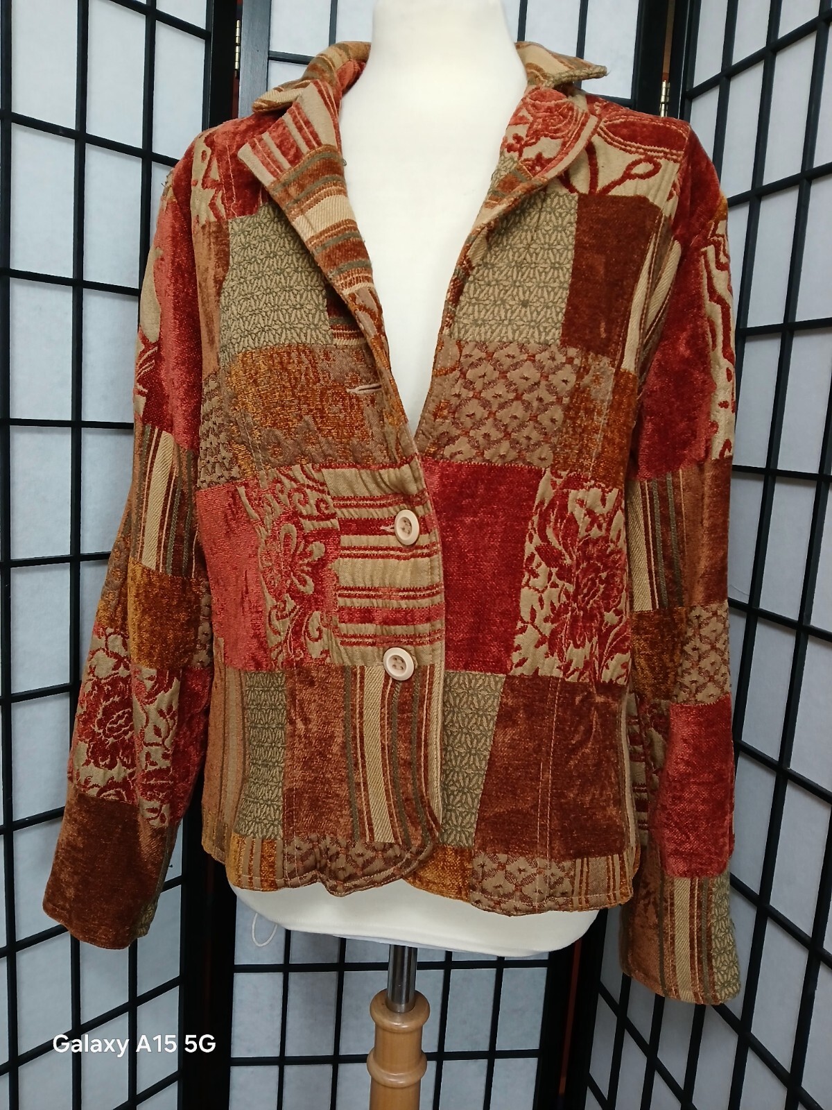 ELCC Tapestry Patchwork Blazer Large Rust Colored - image 2