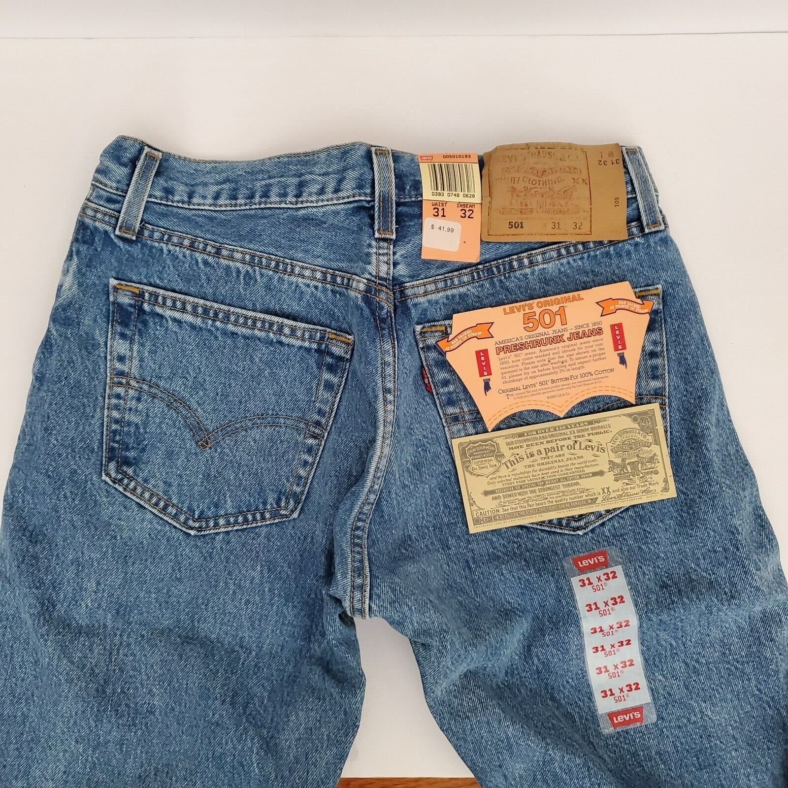 wise It's lucky that ebb tide Vintage 90s Levis 501 Jeans 31x32 Preshrunk New with Tags Deadstock Made in  USA | eBay
