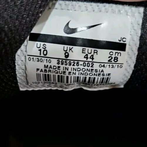 Nike Street Pana II Hombres Zapatos Talla 10 Negro Cuero Tenis Informales 395926-002 - Imagen 6 de 6
