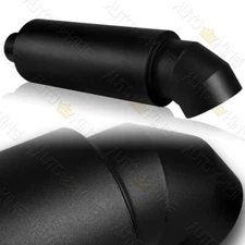 UNIVERSAL 4" CUTTER KNIFE BLACK T304 STAINLESS STEEL 2.5" INLET EXHAUST MUFFLER