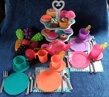 Toy Food Tea Party Dessert Tiered Stand Musical Kid Kitchen Cup Lemon Xtras 54 p