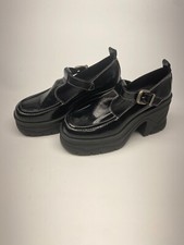 Free People Women's Mayla T Strap Platform Black Mary Jane Pumps Sz 9.5