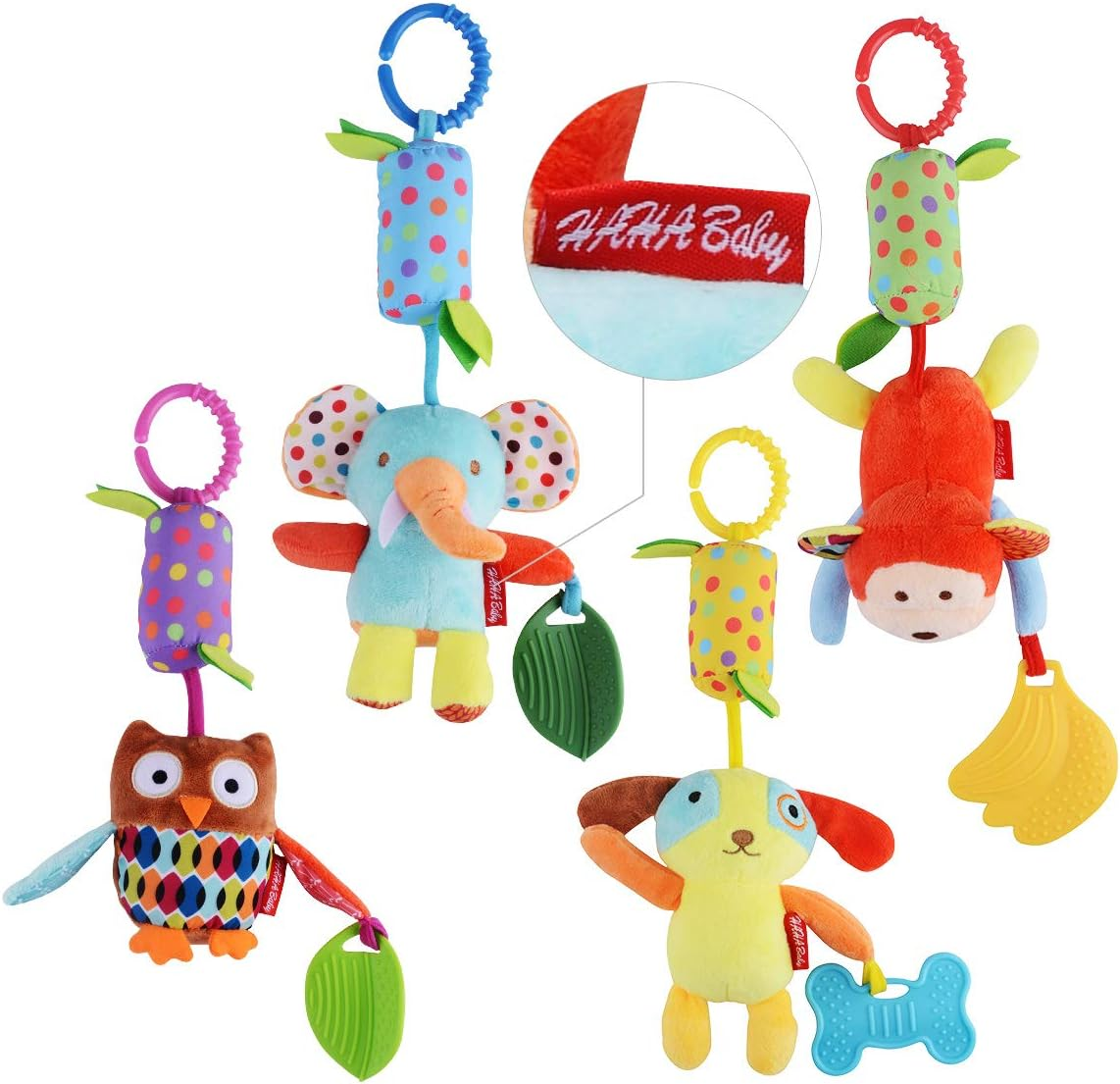 Toys for 0 3 6 9 to 12 Months, Soft Hanging Crinkle Squeaky Sensory Learning Toy