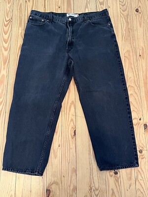 Levi 550 Mens Relaxed Fit Black Denim Jeans Tag Size 44x30 | eBay