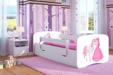 Kinderbett Juniorbett 180x80 Weiß Madchen und Junge mit Lattenrost und Schublade