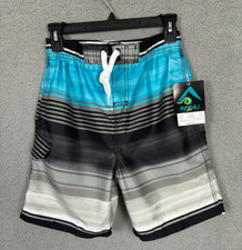 Kanu Surf Boys Board Shorts Cargo Pocket Drawstring Closure Multi L 14/16 NWT