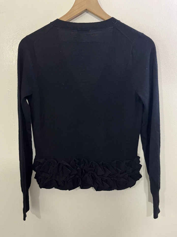 Romantic Ballet Coquette Witch Gothic Merino Wool Cardigan S Minimalist Scandi - Image 2 of 4