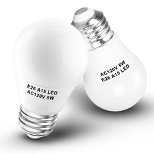 A15 LED Refrigerator Light Bulb 40W Equivalent 120V 500lm 5000K Daylight 5W