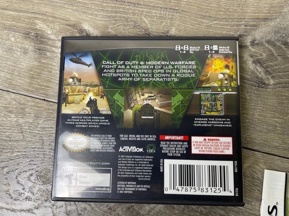 Call of Duty 4 Modern Warfare (Nintendo DS, 2007) CIB NOT WORKING - Image 2 of 4