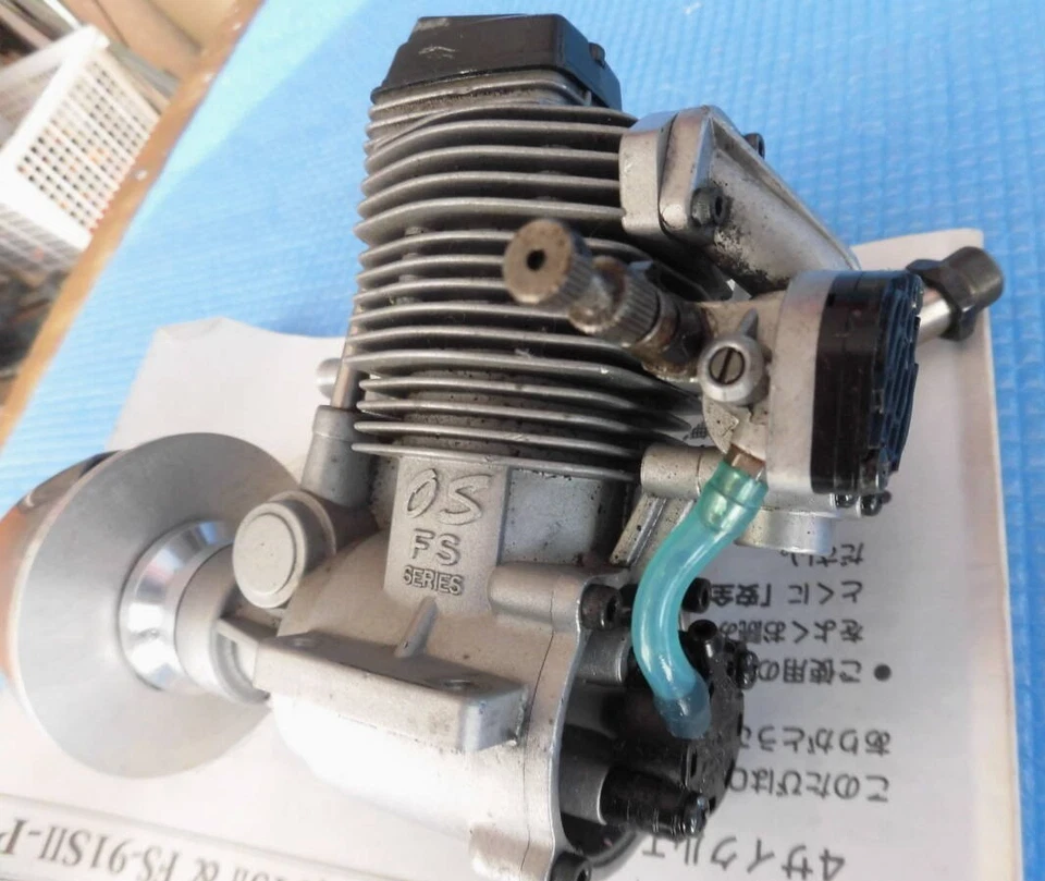 O.S.FS-91SII-P 14.95cc 4 cycle glow engine with muffler, used for R/C airplane - Image 3 of 4